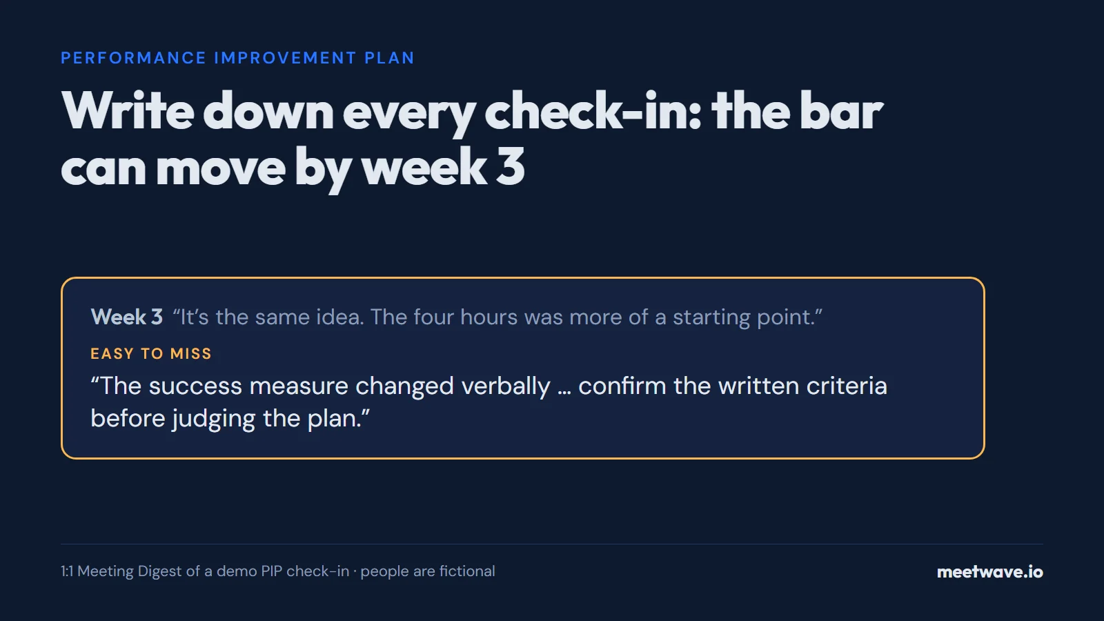 Performance Improvement Plan: What to Write Down After Every Check-In